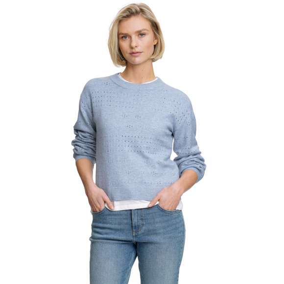 Damen Strickpullover mit Lochmuster