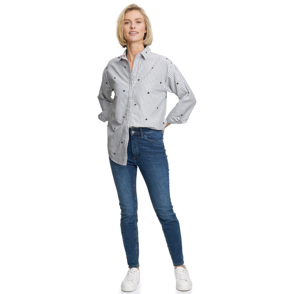 Damen Bluse mit Herz-Stickerei