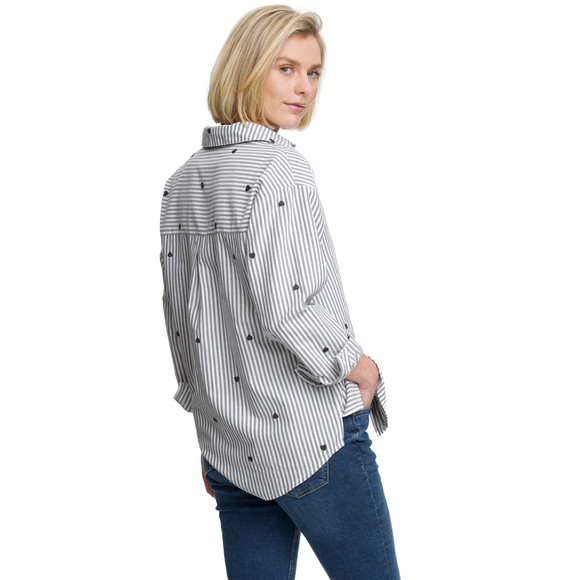 Damen Bluse mit Herz-Stickerei