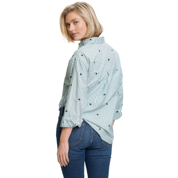 Damen Bluse mit Herz-Stickerei