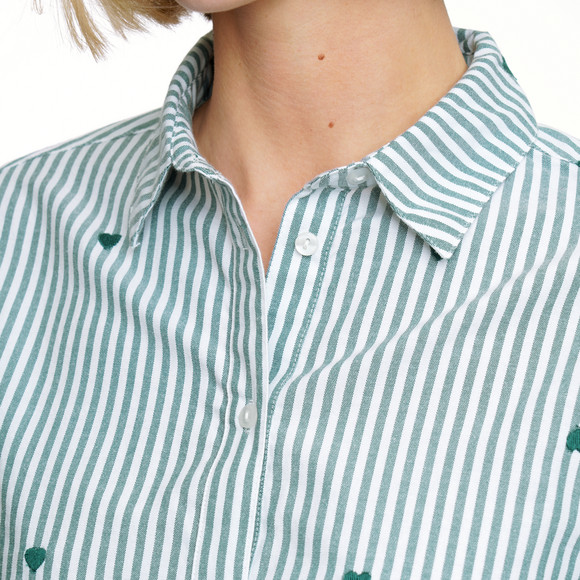 Damen Bluse mit Herz-Stickerei