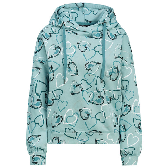 Damen Hoodie mit Herz-Allover