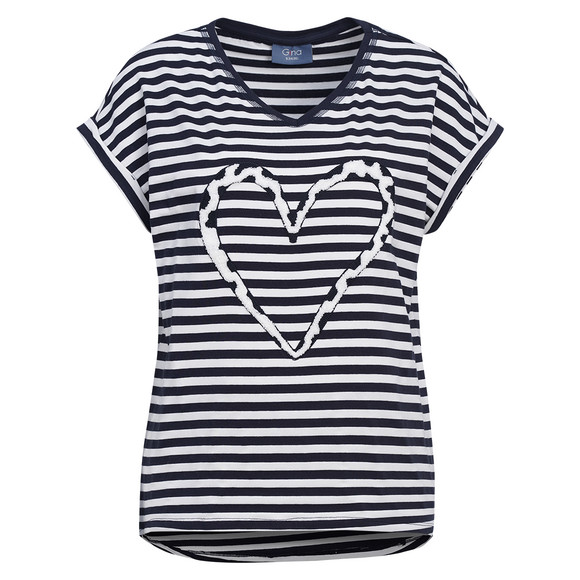 Damen T-Shirt mit Herz-Applikation