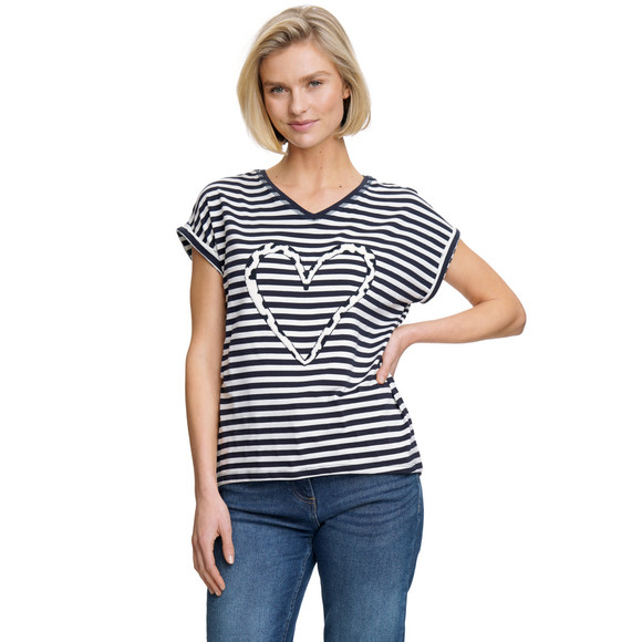 Damen T-Shirt mit Herz-Applikation