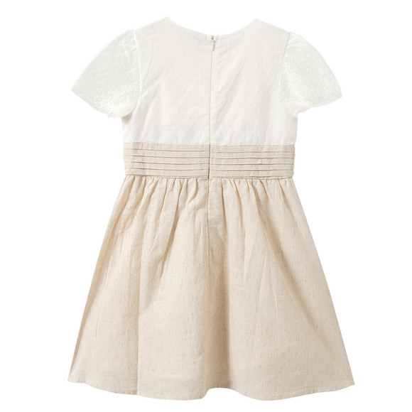 Mädchen Kleid mit Leinen