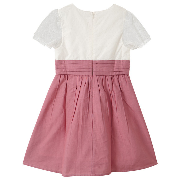 Mädchen Kleid mit Leinen