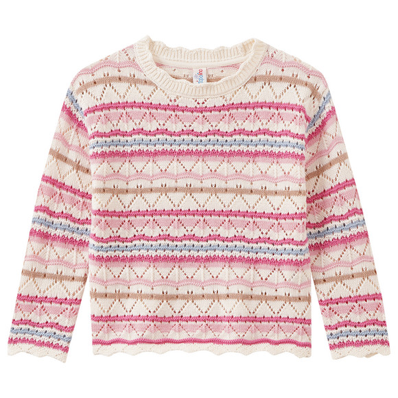 Mädchen Strickpullover mit Ajour-Muster