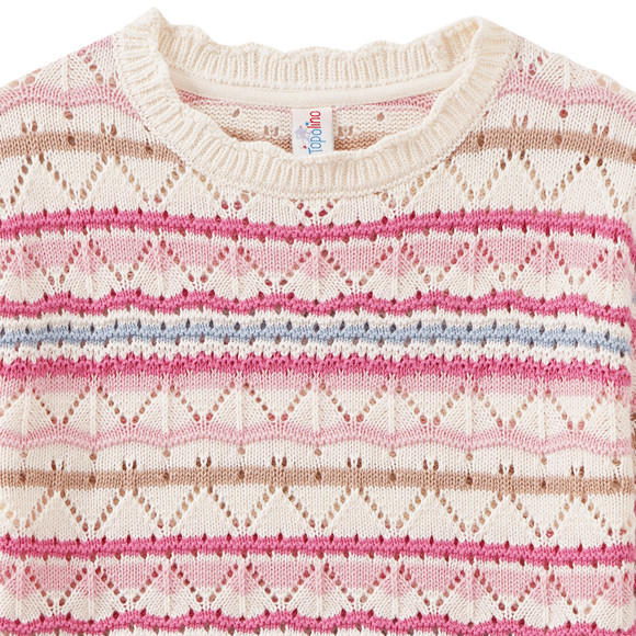 Mädchen Strickpullover mit Ajour-Muster