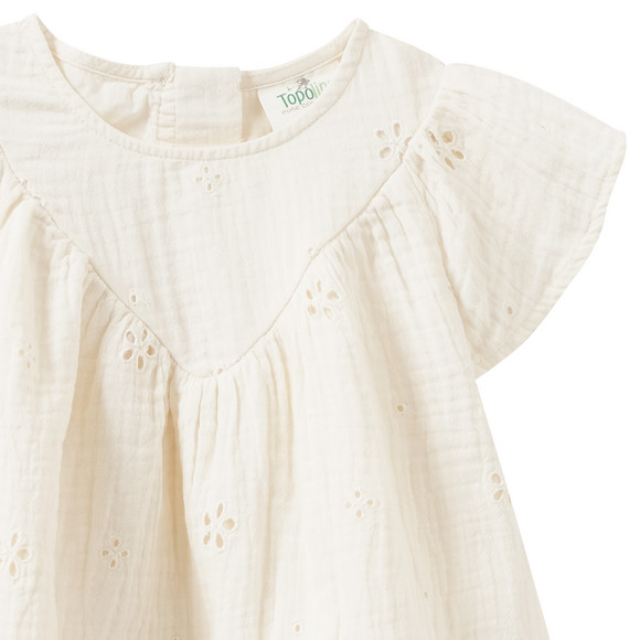 Mädchen Musselinbluse mit Lochstickerei