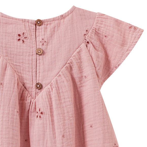 Mädchen Musselinbluse mit Lochstickerei