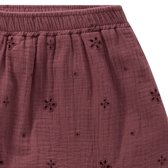 Mädchen Musselinrock mit Lochstickerei