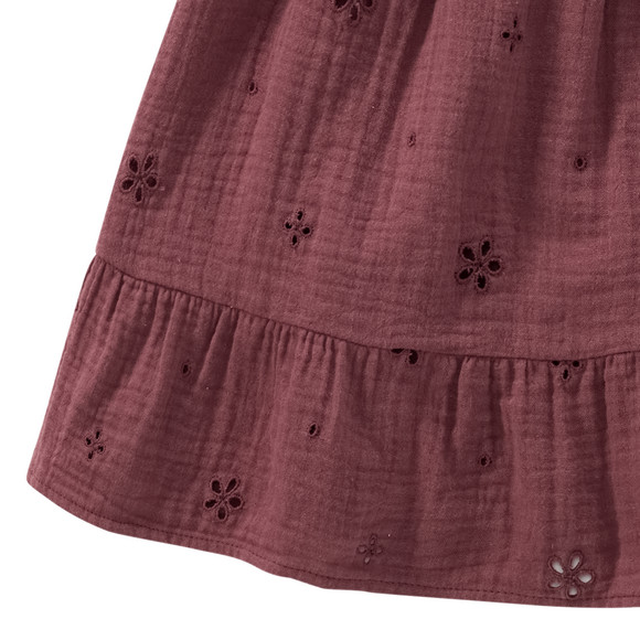 Mädchen Musselinrock mit Lochstickerei