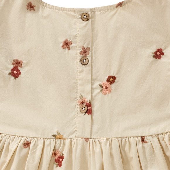 Mädchen Kleid mit Blumen-Stickerei