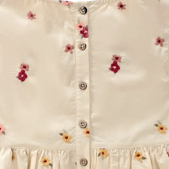 Mädchen Bluse mit Blumen-Stickerei