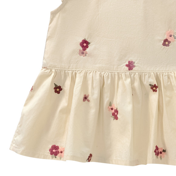 Mädchen Bluse mit Blumen-Stickerei