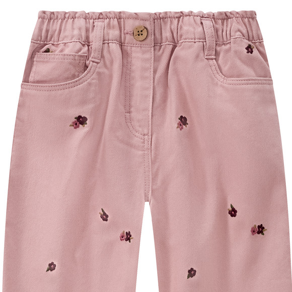 Mädchen Jeans mit Blumen-Stickerei