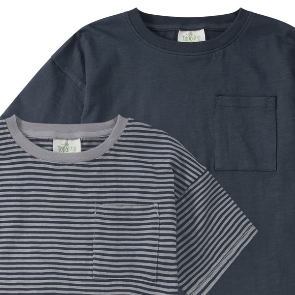 2 Jungen T-Shirts mit Brusttasche