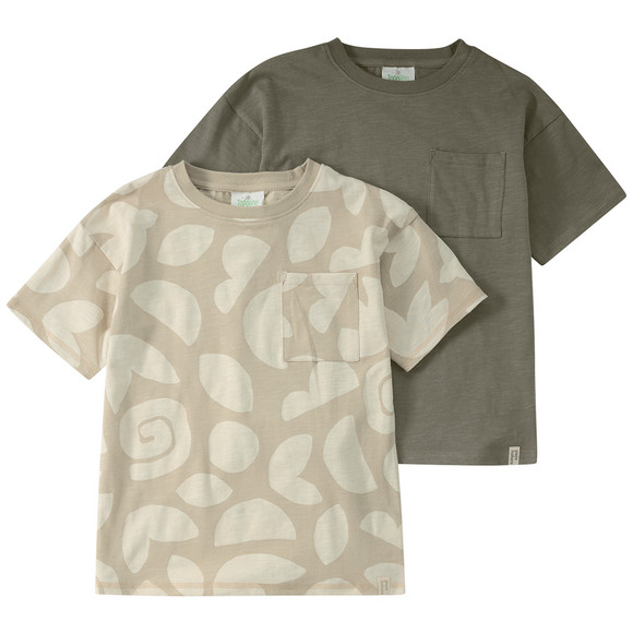 2 T-shirts voor jongens met een borstzakje