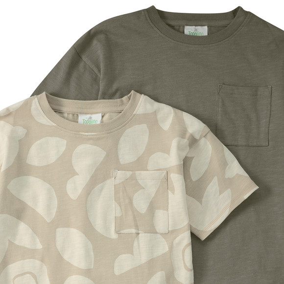 2 T-shirts voor jongens met een borstzakje