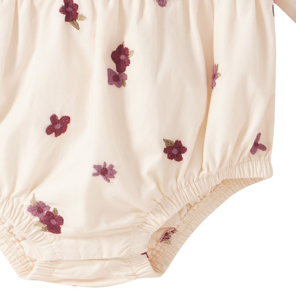 Baby Langarmbody mit Blumen-Stickerei