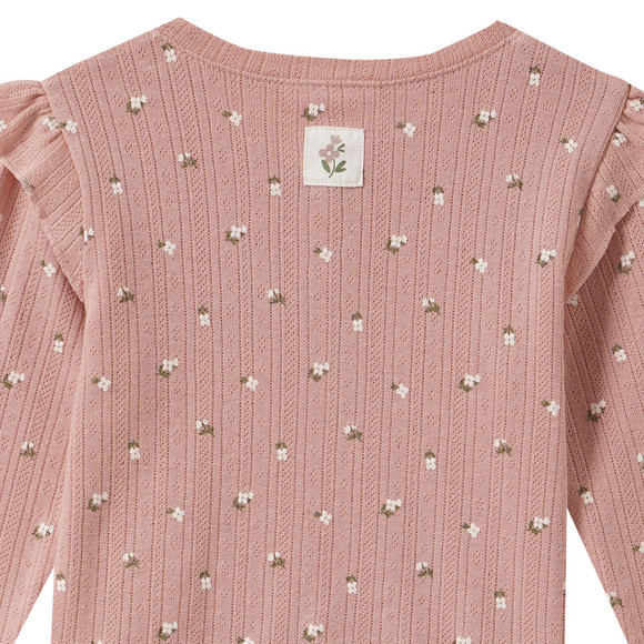 Baby shirt met lange mouwen en bloemetjes