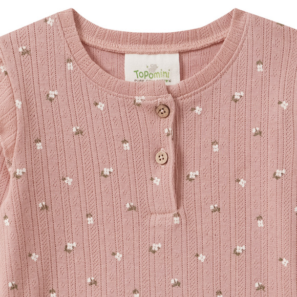 Baby shirt met lange mouwen en bloemetjes