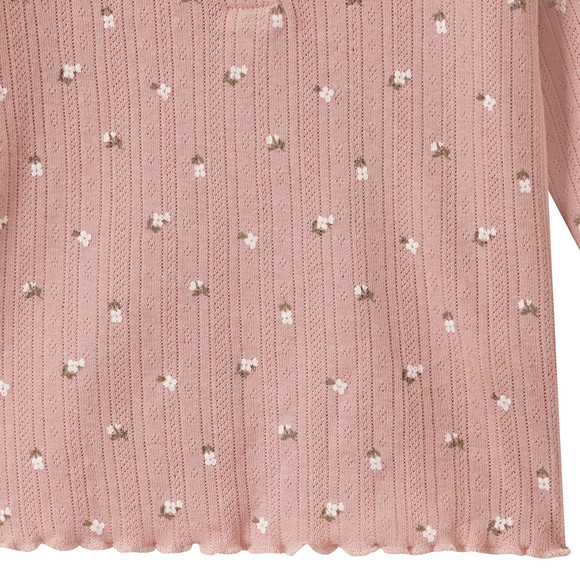 Baby shirt met lange mouwen en bloemetjes