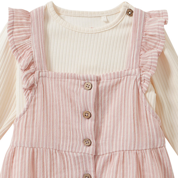 Newborn Set mit Latzkleid und Rippshirt