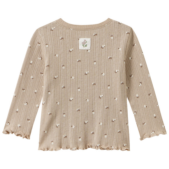 Newborn shirt met lange mouwen en bloemetjes