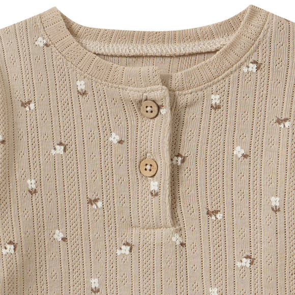 Newborn shirt met lange mouwen en bloemetjes