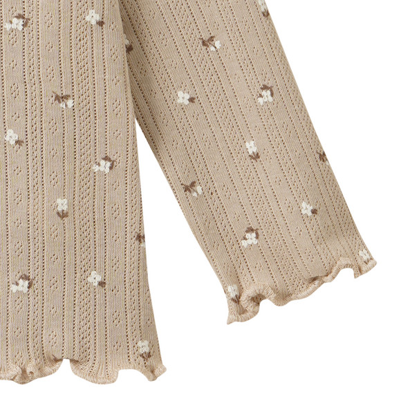Newborn shirt met lange mouwen en bloemetjes