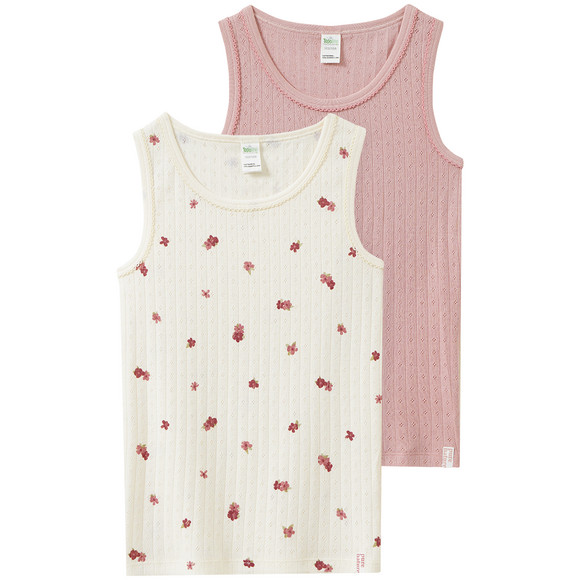 2 Mädchen Unterhemden aus Bio-Baumwolle