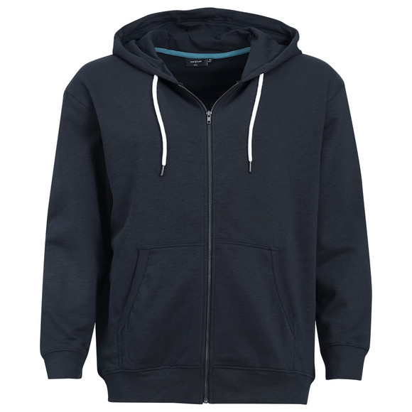 Herren Sweatjacke in Unifarben dunkelblau