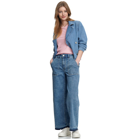 Damen Wide-Leg-Jeans im Cropped-Style