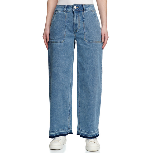 Damen Wide-Leg-Jeans im Cropped-Style