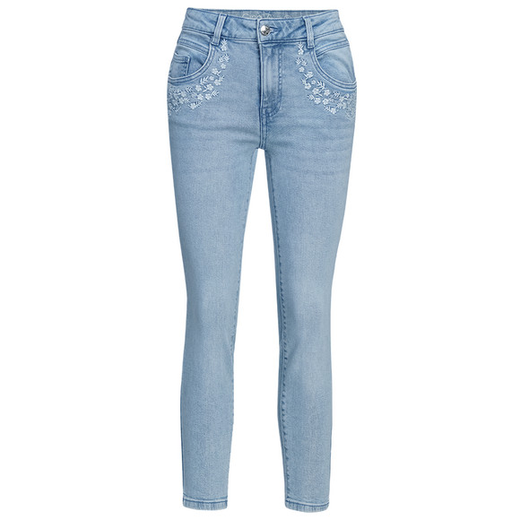 Damen Slim-Jeans mit Used-Waschung