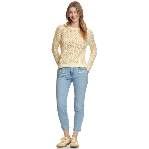 Damen Slim-Jeans mit Used-Waschung