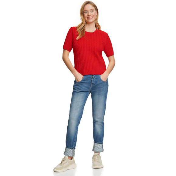 Damen Strickpullover mit Zopfmuster