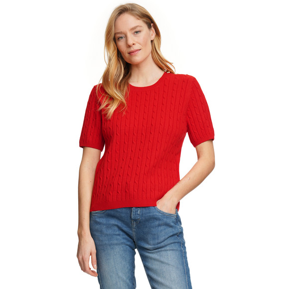 Damen Strickpullover mit Zopfmuster