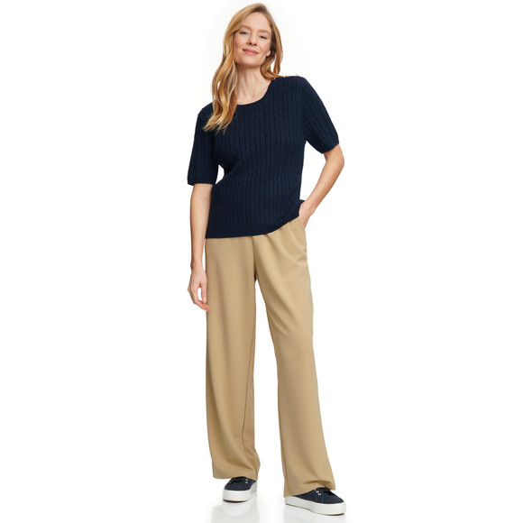 Damen Strickpullover mit Zopfmuster