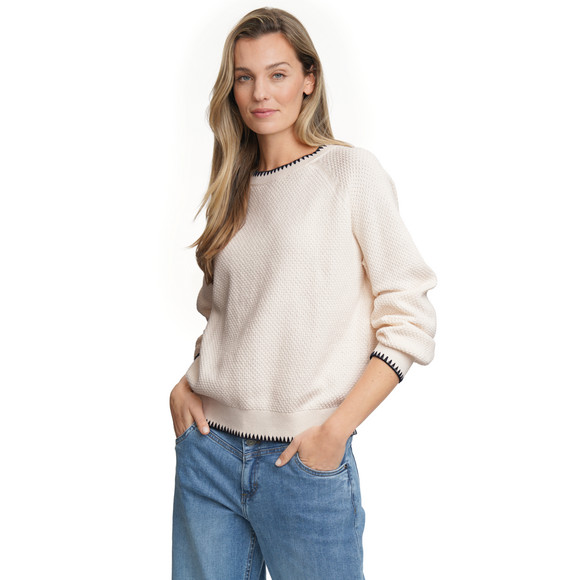 Damen Strickpullover mit Waffelstruktur