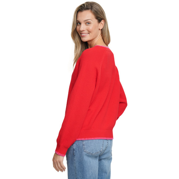 Damen Strickpullover mit Waffelstruktur
