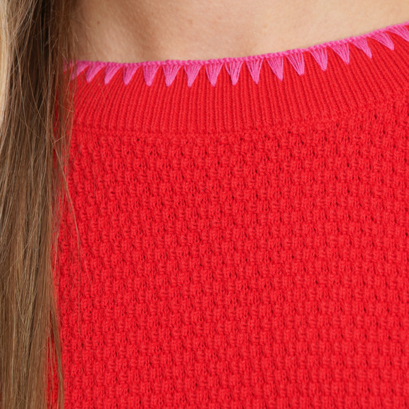 Damen Strickpullover mit Waffelstruktur