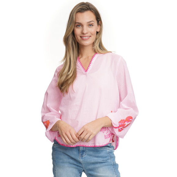 Damen Schlupfbluse mit Stickerei