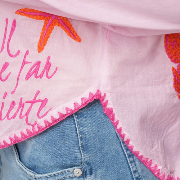 Damen Schlupfbluse mit Stickerei