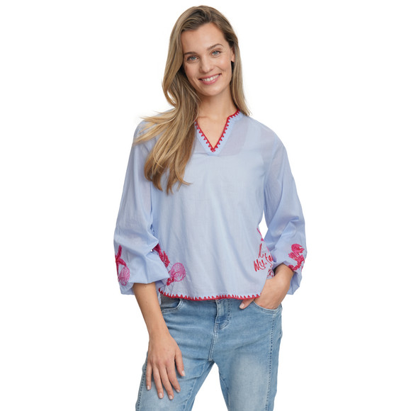 Damen Schlupfbluse mit Stickerei
