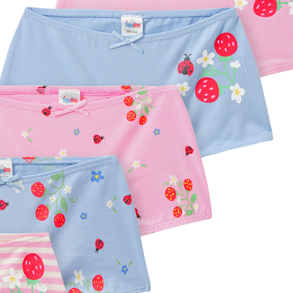 5 Mädchen Pantys mit Erdbeer-Print