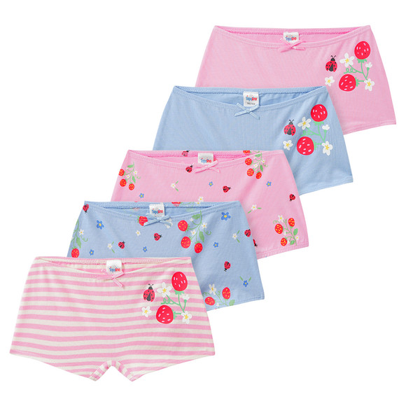 5 Mädchen Pantys mit Erdbeer-Print