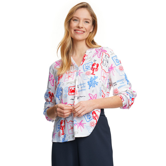 Damesblouse met serafino-hals