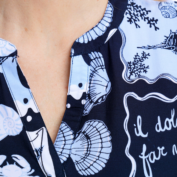 Damen Bluse mit Serafino-Ausschnitt